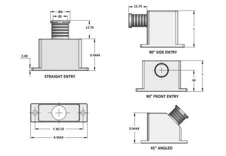 кожухи и дополнительные аксессуары для прямоугольных соединителей, allconn rectangular backshells фото