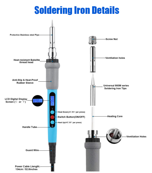 портативный паяльник chuera lt927 с цифровым дисплеем фото